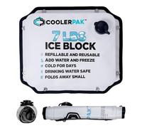 CoolerPak 7lb Refillable Reusable Ice Pack - Stays Cold for Days - Non-Toxic, Leakproof, and Suitable for Potable Drinking Water and Cold Plunge - Built Tough, Rolls Up for Easy Storage