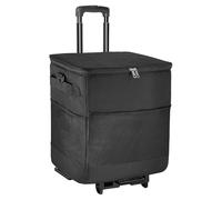 Coolers with Wheels, Travel Cooler, Foldable Cooler, Insulated Storage Box, Portable Rolling Cart, Picnic Beach Camping Use, 37.6x13.78x11.02 Inches, Black Gray, 1 Piece