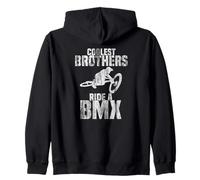 Coolest Brothers Ride a BMX Mountain Bike Zip Hoodie