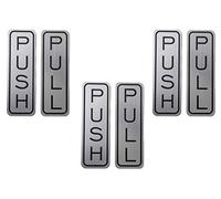 Coolest Brushed 304 Grade Stainless Steel Premium Push/Pull Set Door Sign (Vertical) 5 x 1.5 inch Stylish… (Pair of 3)