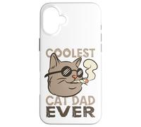 Coolest Cat Dad Ever fot a Cat Father Case for iPhone 16 Plus