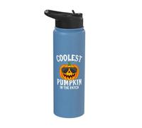 Coolest Pumpkin in the Patch - Halloween Jack O Lantern Stainless Steel Insulated Water Bottle