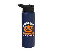 Coolest Pumpkin in The Patch - Halloween Jack O Lantern Stainless Steel Insulated Water Bottle