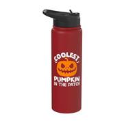 Coolest Pumpkin in The Patch - Halloween Jack O Lantern Stainless Steel Insulated Water Bottle