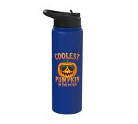 Coolest Pumpkin in the Patch - Halloween Jack O Lantern Stainless Steel Insulated Water Bottle
