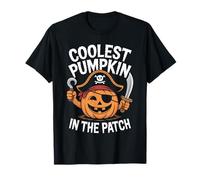 Coolest Pumpkin in The Patch Pirate Halloween Boys Kids T-Shirt