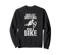 Coolest Sisters Ride a Bike Bicycle in the Jump Mountain Bike Sweatshirt