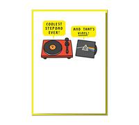 Coolest Stepdad Ever! And That's Vinyl! Funny Stepdad Birthday or Father's Day Card