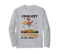 Coolest Turkey at The Table - Funny Thanksgiving Ballerina Long Sleeve T-Shirt