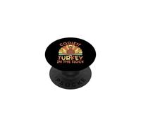 Coolest Turkey In The Flock Funny Thanksgiving Day Pilgrim PopSockets Adhesive PopGrip
