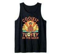 Coolest Turkey in The Flock Funny Thanksgiving Day Pilgrim Tank Top