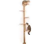 COOLEX 5 Tier Floor to Ceiling Cat Tree Tower with Wall-Mounted Scratching Post, Playful Wall Climbing Shelves for Cats, Ideal for Kittens to Climb, Scratch, and Lookout, Wild Simulation Design