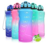 Coolfel Motivational Water Bottle with Time Markings, 1.5l 1l Sports Water Bottle 700ml 500ml Kids Water Bottles, BPA Free Tritan Leakproof Reusable Drink Bottle for Gym, School, Running