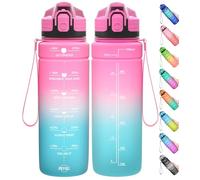 Coolfel Motivational Water Bottle with Time Markings, 1.5l 1l Sports Water Bottle 700ml 500ml Kids Water Bottles, BPA Free Tritan Leakproof Reusable Drink Bottle for Gym, School, Running