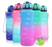 Coolfel Motivational Water Bottle with Time Markings, 1.5l 1l Sports Water Bottle 700ml 500ml Kids Water Bottles, BPA Free Tritan Leakproof Reusable Drink Bottle for Gym, School, Running