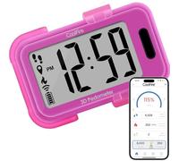 CoolFire - 2025 Indoor & Outdoor Pedometer for Walking Steps and Miles, Calories, Step Counter for Walking, 3D Simple Clip On Step Tracker for Women,Display, Auto Reset, App Optional (BABY PINK)