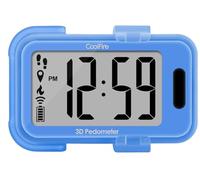 CoolFire - 2025 Indoor & Outdoor Pedometer for Walking Steps and Miles, Calories, Step Counter for Walking, 3D Simple Clip On Step Tracker for Women,Display, Auto Reset, App Optional (Aegean Blue)