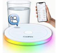 CoolFire Self-Care Gift - Smart Hydration Reminder Coaster with Voice (English only) Alerts, Ambient Light & Changeable Mood Covers for Pregnancy, ADHD, Stress Relief & Everyday Wellness (F)