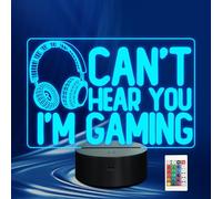 CoolGift Mart 3D Gaming Night Light with Headset Graphic - 16-Color Touch & Remote Control. Perfect Funny Gift for Men, Gamers, Teens & Kids (12+) Who Love Video Games & Humor