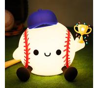 CoolGift Mart Baseball Night Light, Silicone Touch Control Lamp USB Rechargeable with Timer & Brightness Adjustment, Ideal for Breastfeeding Creates Glow for All Ages Baseball Lovers