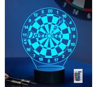 CoolGift Mart Dart Night Light, 3D LED Optical Illusion Dart Lamp with Remote Control and Timer, Xmas Birthday Gifts for Darts Enthusiasts