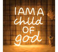 CoolGift Mart Divinely-Inspired Neon Sign - 'I Am a Child of God' Wall Art for Spiritual Home Decor | Inspiring Light for Bedroom, Nursery, or Worship Space