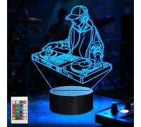 CoolGift Mart DJ Night Light, 3D LED Optical Illusion Lamp with Remote Control and Timer, Gifts for DJ Music Lovers