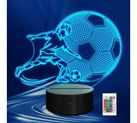 CoolGift Mart Football Night Light, 3D LED Optical Illusion Lamp with Remote Control and Timer, Christmas and Birthday Soccer Gifts for Boys Kids Teens