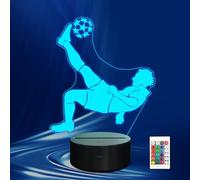 CoolGift Mart Football Night Light, 3D LED Optical Illusion Lamp with Remote Control and Timer, Christmas and Birthday Soccer Gifts for Boys Kids Teens