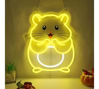 CoolGift Mart Hamster Neon Sign, Dimmable Wall Decor Light, Birthday Party Decorations for Home, Garden, Farm, Bars, Restaurants, Stores, Clubs, Hamster Gift for Kids Friends Family and Animal Lovers