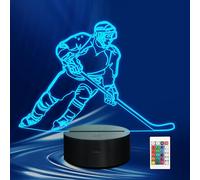 CoolGift Mart Hockey Gifts, 3D Rangers Hockey Lamp with 16 Color Changing Remote Control and Timer, Perfect Christmas and Birthday Gift for Rangers Hockey Lovers Boys Kids Teens