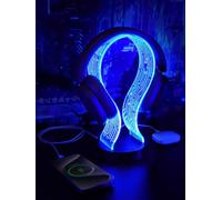 CoolGift Mart Light Up Headphone Stand with 16 Color Lights, PCB Pattern Acrylic Headset Stand with 1 USB and 1 Type-C Charging Ports, Gifts for Gamers Men and Music Lovers