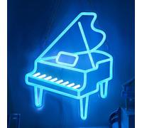CoolGift Mart Piano Neon Light, Dimmable LED Pianos Neon Wall Sign USB Powered, Decorations for Bedroom Living Room Club Music Studio, Gift for Pianists Music Lovers