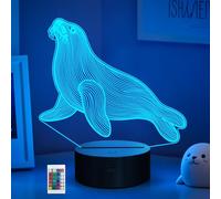 CoolGift Mart Seal Night Light, 3D LED Optical Illusion Seal Lamp with Remote Control and Timer, Xmas Birthday Gifts for Kids Adults