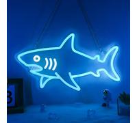 CoolGift Mart Shark Neon Light, Dimmable LED Shark Animal Neon Wall Sign USB Powered, Decorations for Bedroom Living Room Game Room Man Cave Home Birthday Gift for Boys Men