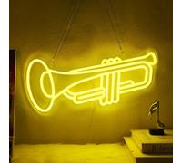 CoolGift Mart Trumpet Neon Light, Dimmable LED Trumpets Neon Wall Sign USB Powered, Decorations for Bedroom Living Room Man Cave Music Studio, Gift for Trumpet Enthusiasts Music Lovers