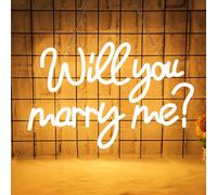 CoolGift Mart Will You Marry Me Neon Sign, Romantic LED Wedding Neon Light USB Powered, Decoration for Home Wedding Proposal Engagement Backdrop, Gift for Girls Women