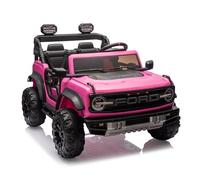 CoolGrows Ford Bronco Raptor Ride on Car, Electric Cars for Kids, with Remote Control, LED Lights, Music, Radio, 3 Speed Modes Smooth Start for 3-6 Years Old, Max Weight 60KG - Pink