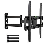 CoolGrows Tilt TV Wall Bracket for 32-65 inch Screens, Wall Mount Tool-free Tilt Adjustment and Spirit Level, 35kg Capacity, Max VESA: 400x400mm, Double Pendulum Large Base for Flat Screens