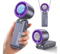 Coolhill Pro Handheld Portable fan with Turbo Cooling - Hand Held Fan Rechargeable,1-199 Speed, 12H Battery Life 5500mAh, Powerful Mini Personal Fan for Travel, Outdoor, Beach, Makeup, Summer Use