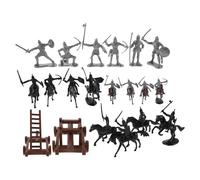 COOLHIYA 1 Set Miniature Knight Toys: Plastic Knight Soldier Models Set - Funny Mini Army Playset Riding Horse - Military Action Figures Decorations