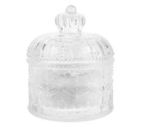 COOLHIYA 1 Set Soft Powder Puff With Glass Jar - Makeup Applicator - 3.34" Wet Dry Loose Setting Powder Applicator - Puff For Precise Application Accessories White