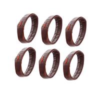 COOLHIYA 10 Pcs Genuine Leather Watch Strap Rings Durable Elastic Loops for Comfortable Use for Watch Straps Deep Brown Color