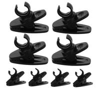 COOLHIYA 10pcs Black Lapel Microphone Clips 8mm Single Mount Adjustable Collar Mic Holders for Shirt Professional Lavalier Mic Clip for Men Women Headset Microphone Accessories