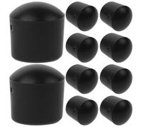 COOLHIYA 10pcs Foosball Table Parts Safety End Caps Plastic Foosball Machine Plug Tip Plug with Simple Installation and Easy to Use for Stick Black