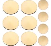 COOLHIYA 10pcs Golden Iron Engravable Metal Coins with Smooth Surface and Threaded Edge for DIY Crafts and Art Craft Projects