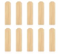 COOLHIYA 10pcs Wooden Craft Bookmarks with Holes, Khaki Colour, Page Marker and Can Be Strung, for House Embellishments and Study, for Writers and Readers DIY