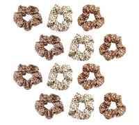 COOLHIYA 12 Pcs Scrunchie Hairband Set Elastic Hair Bands Made of Soft Cloth Comfortable to Wear Won't Snag or Damage Hair for Daily Life and Party