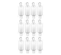 COOLHIYA 12pcs 50ml Plastic Hook Bottles Travel Refillable Subpackage Containers Leakproof Empty Storage Bottles for Toiletries Hand Washing Liquid Random Color
