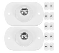 COOLHIYA 12pcs Self Adhesive Mini Casters Wheels, Swivel Universal Wheels, White Plastic Stainless Steel, for Kitchen Appliances and Small Furniture, Office and Home Organization